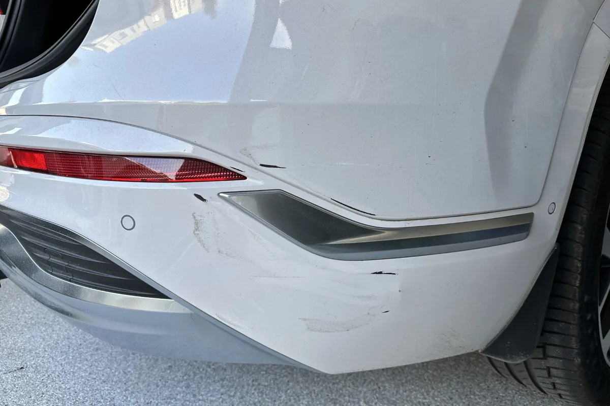 Hyundai rear bumper repaired in Sunbury — before