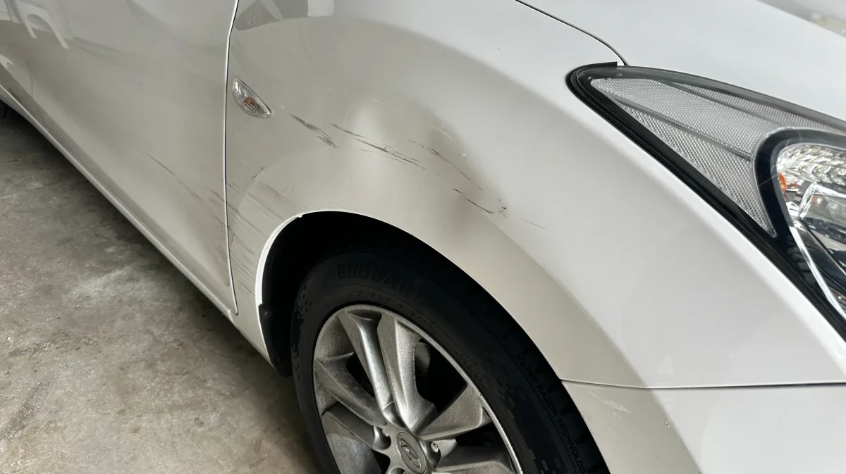 Car damage before repair - Minor Dent Repair before professional scratch repair service